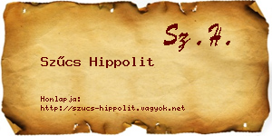 Szűcs Hippolit névjegykártya