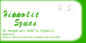 hippolit szucs business card